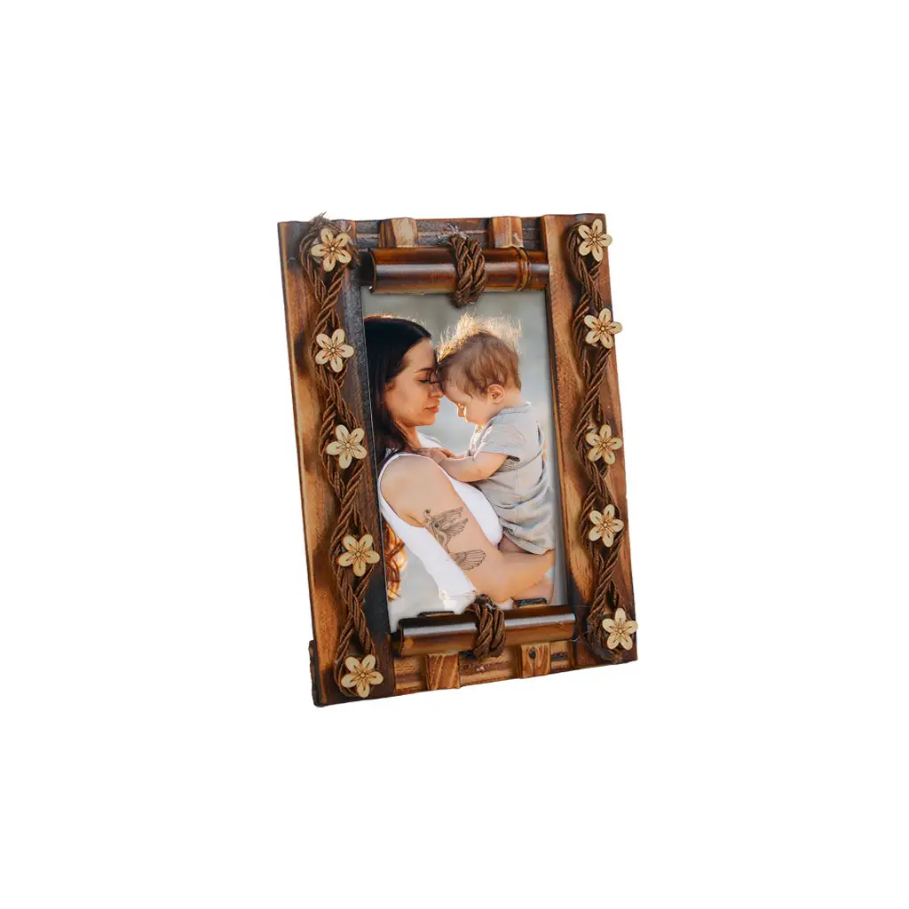 Bambu Çiçekli Fotoğraf Çerçevesi - 10x15cm