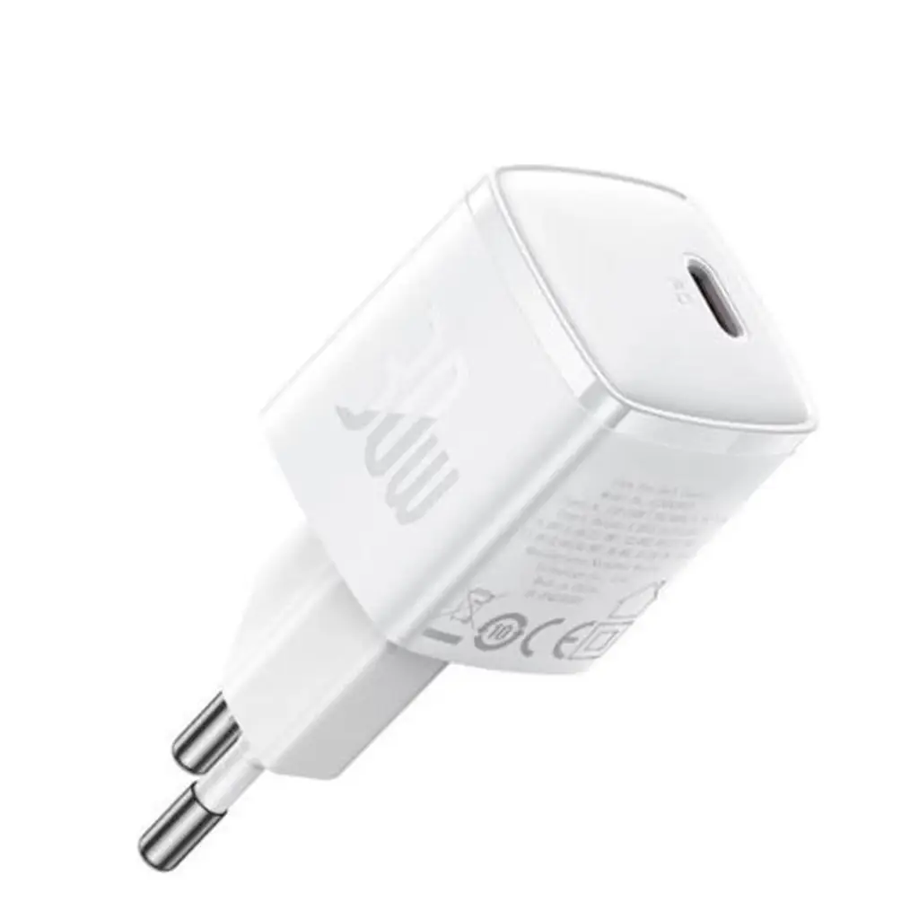 Baseus CCXF000302 30W USB-C Beyaz Şarj Adaptörü