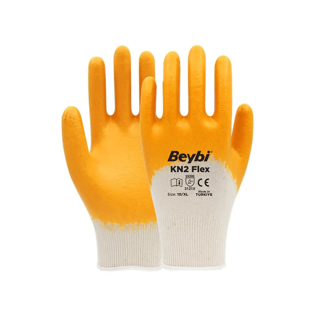 Beybi Nitril PMK KN2 Flex 9 Beden Nitril Kaplı Pamuk Eldiven (3121x)¾ Nitril Kaplıdır