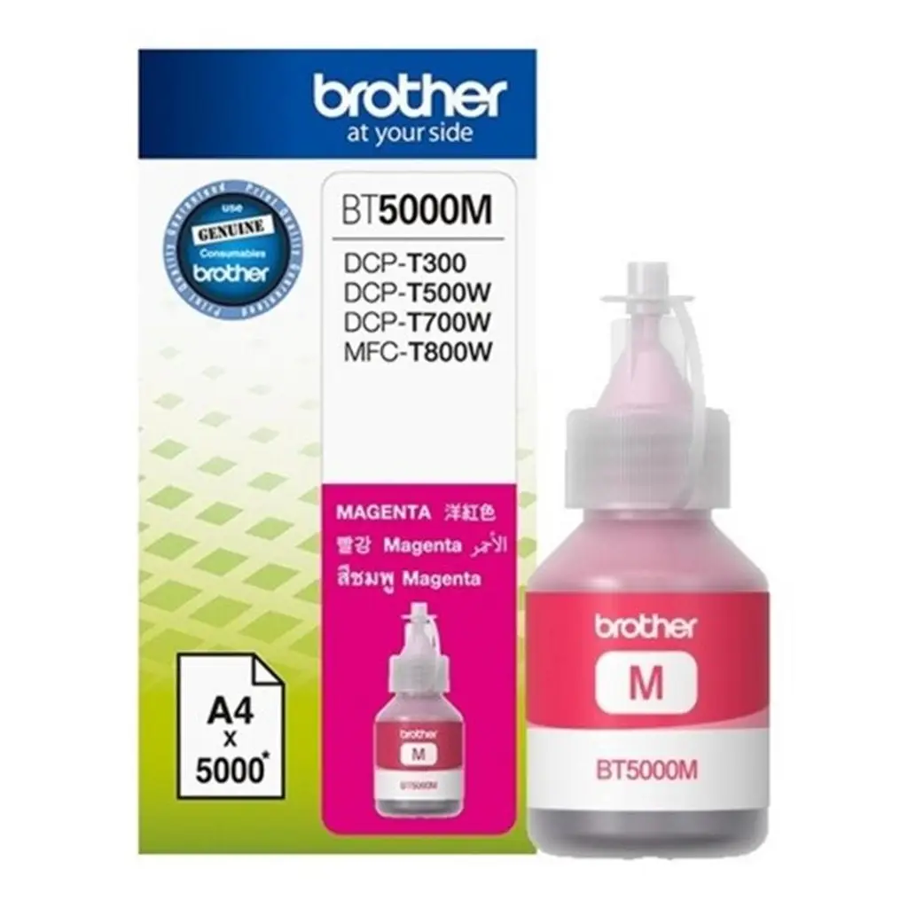 Brother BT5000M Magenta Kırmızı 5.000 Sayfa Şişe Mürekkep DCP-T300-310-500-510-700-710 MFC-T800
