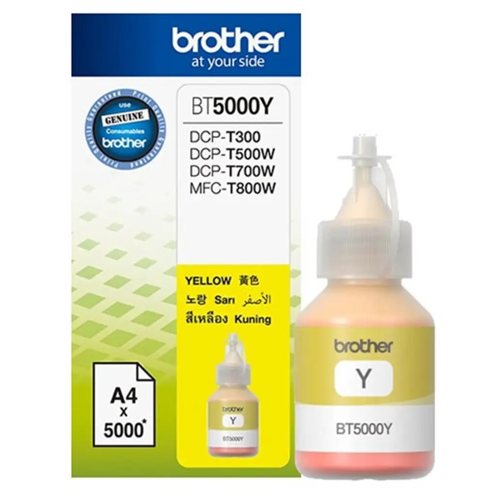 Brother BT5000Y Yellow Sarı 5.000 Sayfa Şişe Mürekkep DCP-T300-310-500-510-700-710 MFC-T800-810