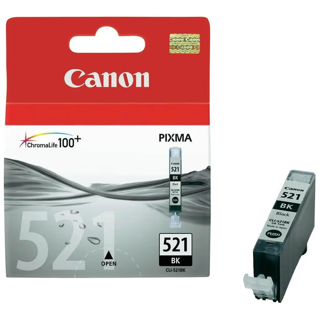 Canon CLI-521BK Black Siyah Mürekkep Kartuş MP260-540-550-560-620-630 MX860-870