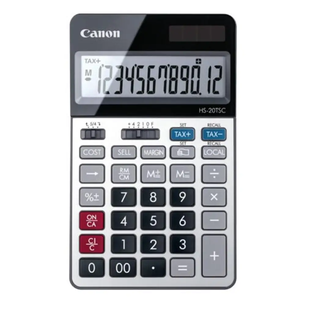 Canon HS-20 TSC 12 Hane Metal Kasa Masa Üstü Hesap Makinesi