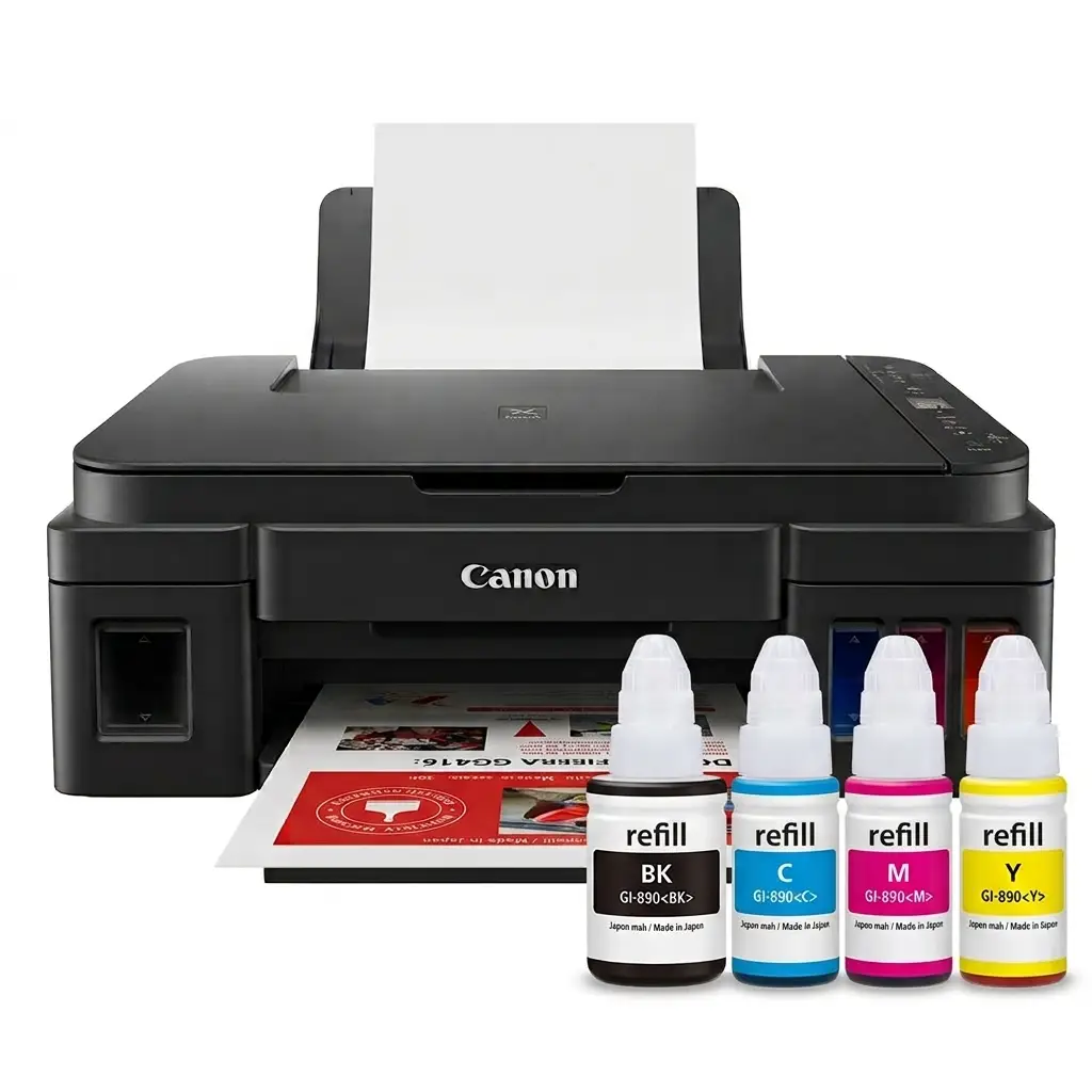 Canon Pixma G3416 Wi-Fi + Tarayıcı + Fotokopi Renkli Çok Fonksiyonlu Tanklı Mürekkep Püskürtmeli Yazıcı - Muadil Mürekkepli