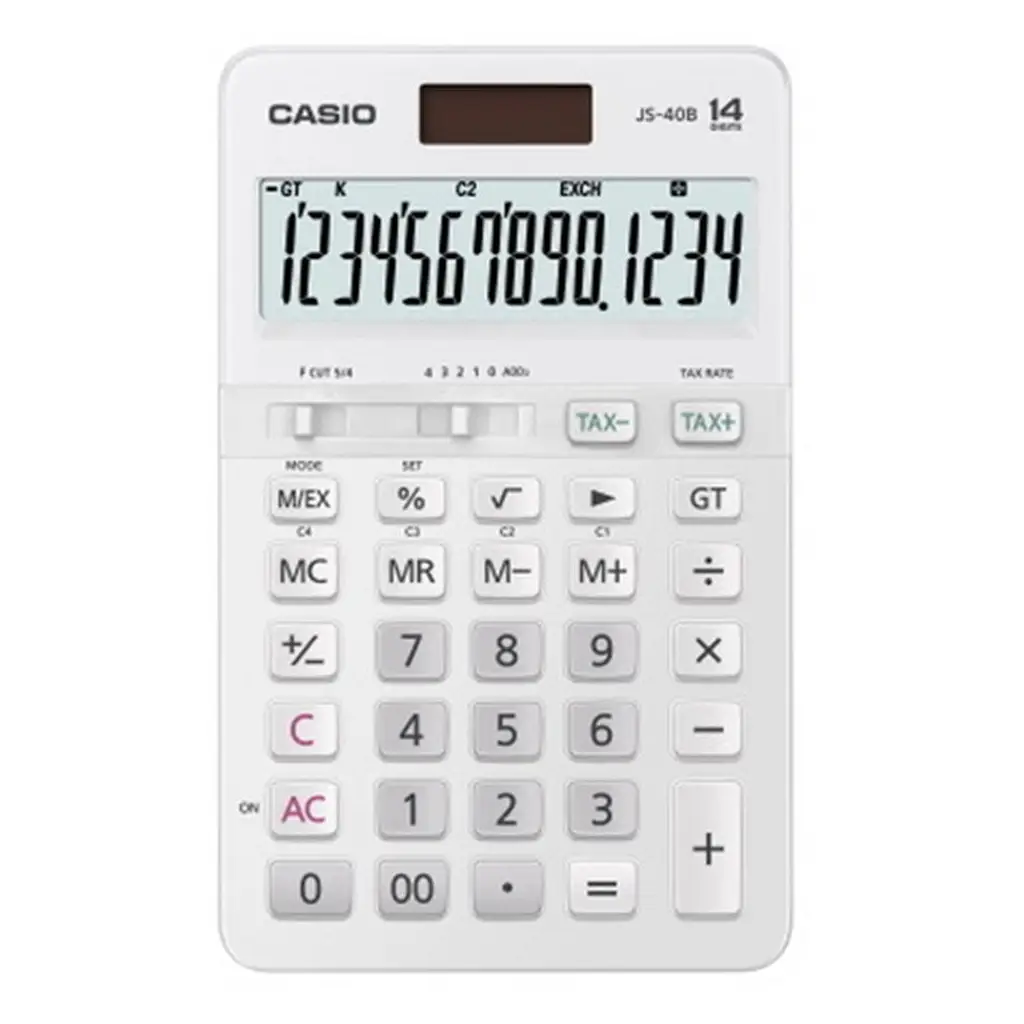 Casio JS-40B-WE Beyaz Profesyonel 14 Hane Masa Üstü Hesap Makinesi