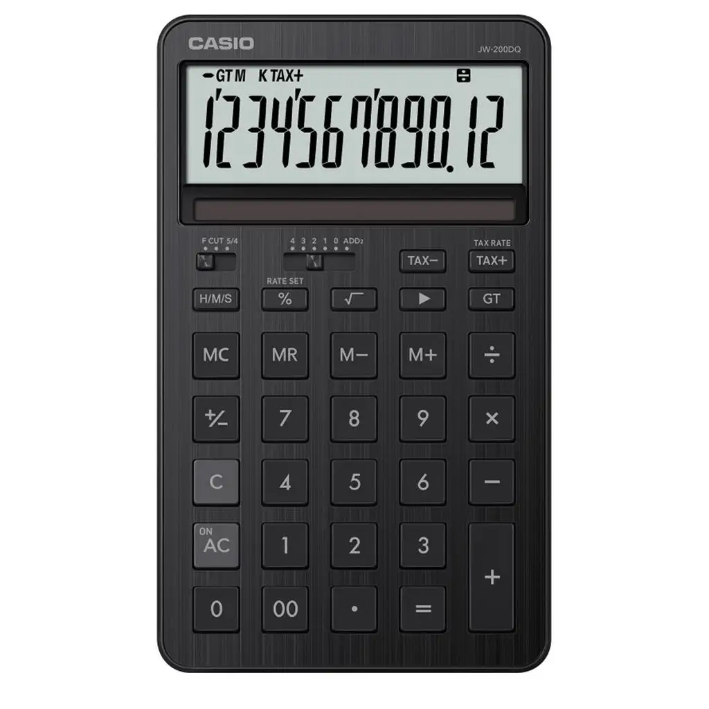 Casio JW-200DQ-BK 12 Hane Siyah Masa Üstü Hesap Makinesi