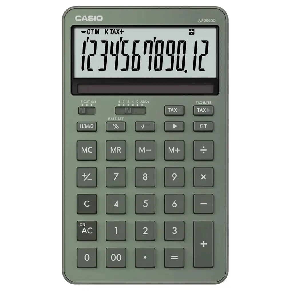 Casio JW-200DQ-GN 12 Hane Puslu Yeşil Masa Üstü Hesap Makinesi