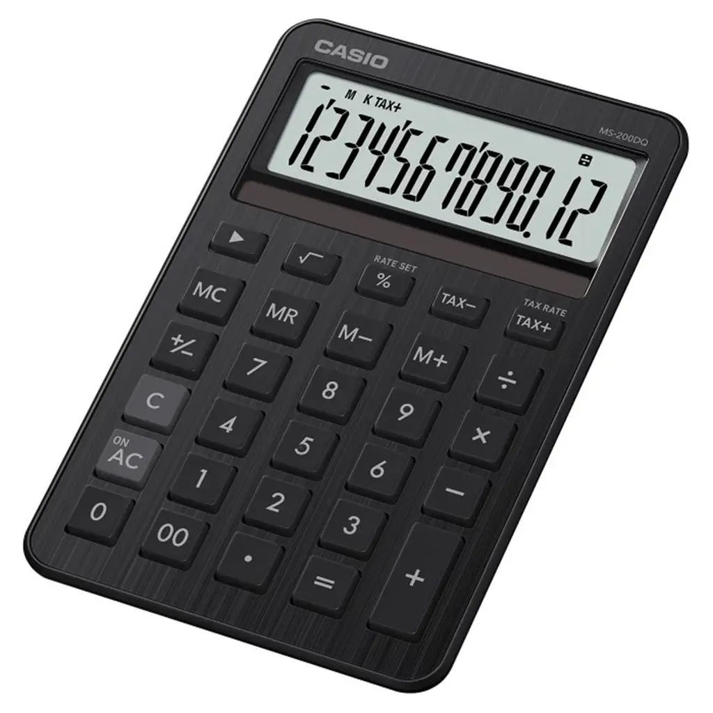 Casio MS-200DQ-BK 12 Hane Beyaz Masa Üstü Hesap Makinesi