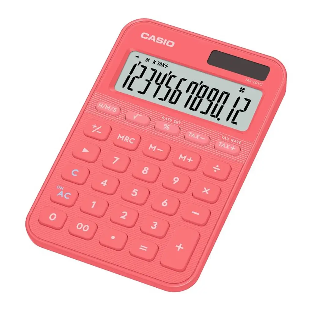 Casio MS-20YC-CL 12 Hane Pembe Masa Üstü Hesap Makinesi