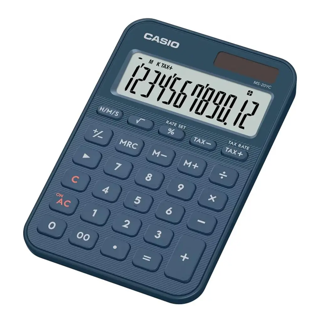 Casio MS-20YC-NY 12 Hane Lacivert Masa Üstü Hesap Makinesi