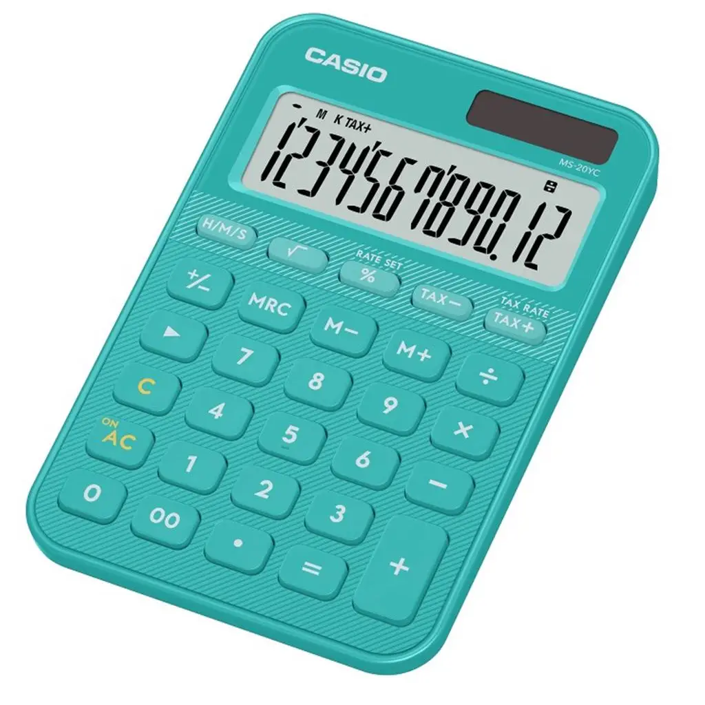 Casio MS-20YC-TU 12 Hane Turkuaz Masa Üstü Hesap Makinesi