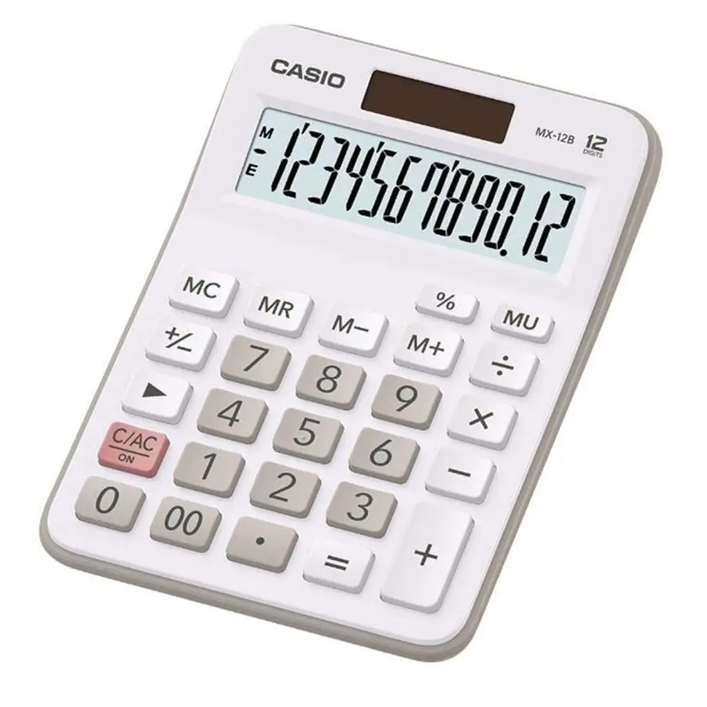 Casio MX-12B-WE Beyaz 12 Hane Masa Üstü Hesap Makinesi