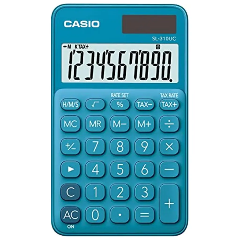 Casio SL-310UC-BU Cep Tipi 10 Hane Mavi Hesap Makinesi