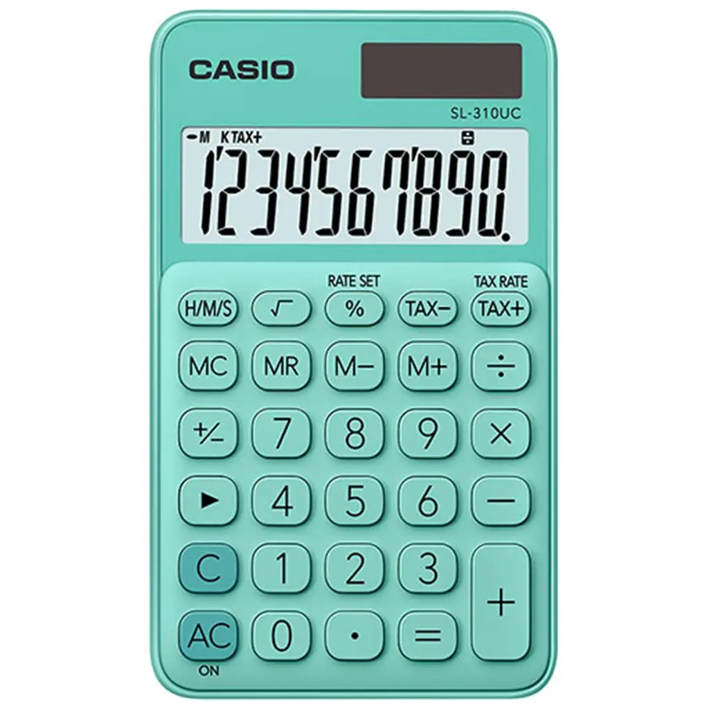 Casio SL-310UC-GN Cep Tipi 10 Hane Yeşil Hesap Makinesi