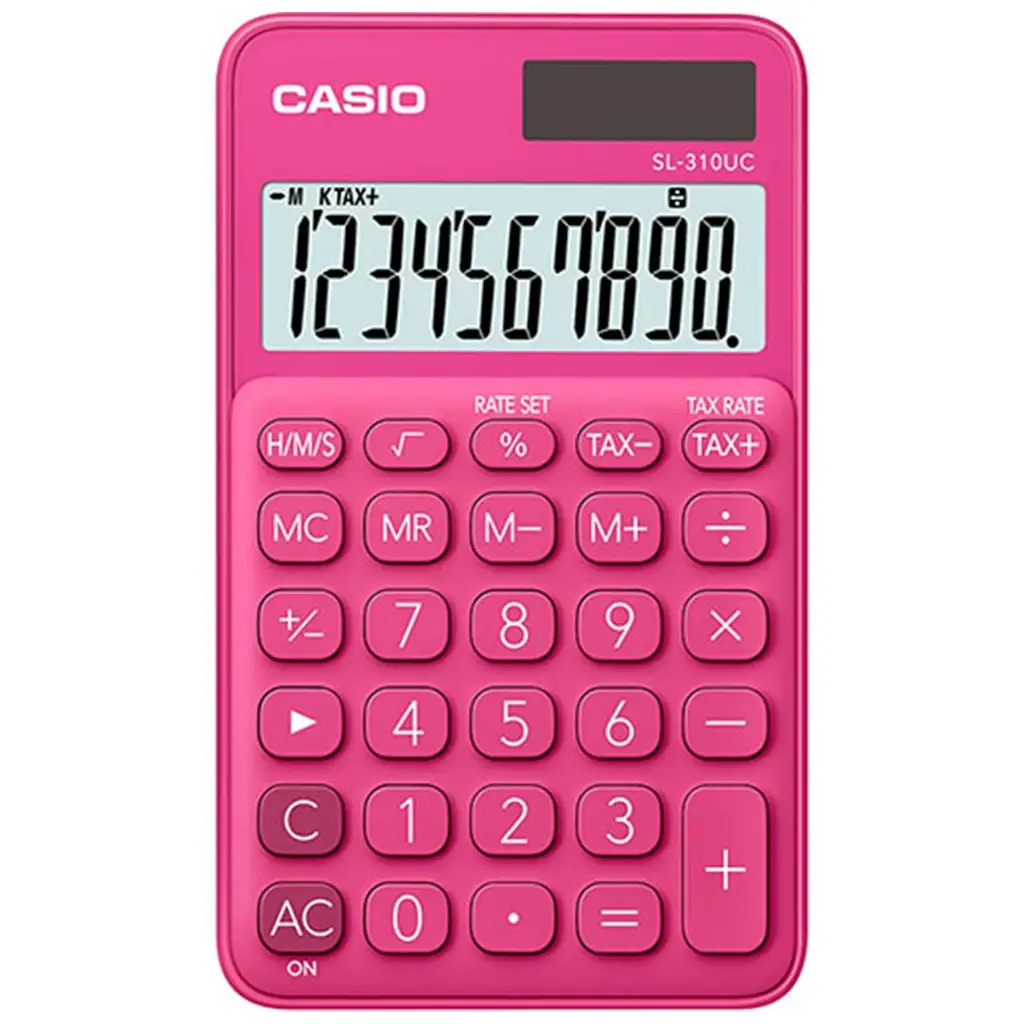 Casio SL-310UC-RD Cep Tipi 10 Hane Koyu Pembe Hesap Makinesi