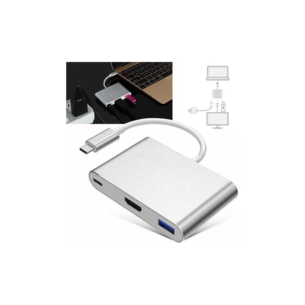Codegen CDG-CNV39 USB 3.1 Type-C - USB 3.0+ HDMI+ USB 3.1 Type-C Çoklayıcı Adaptör