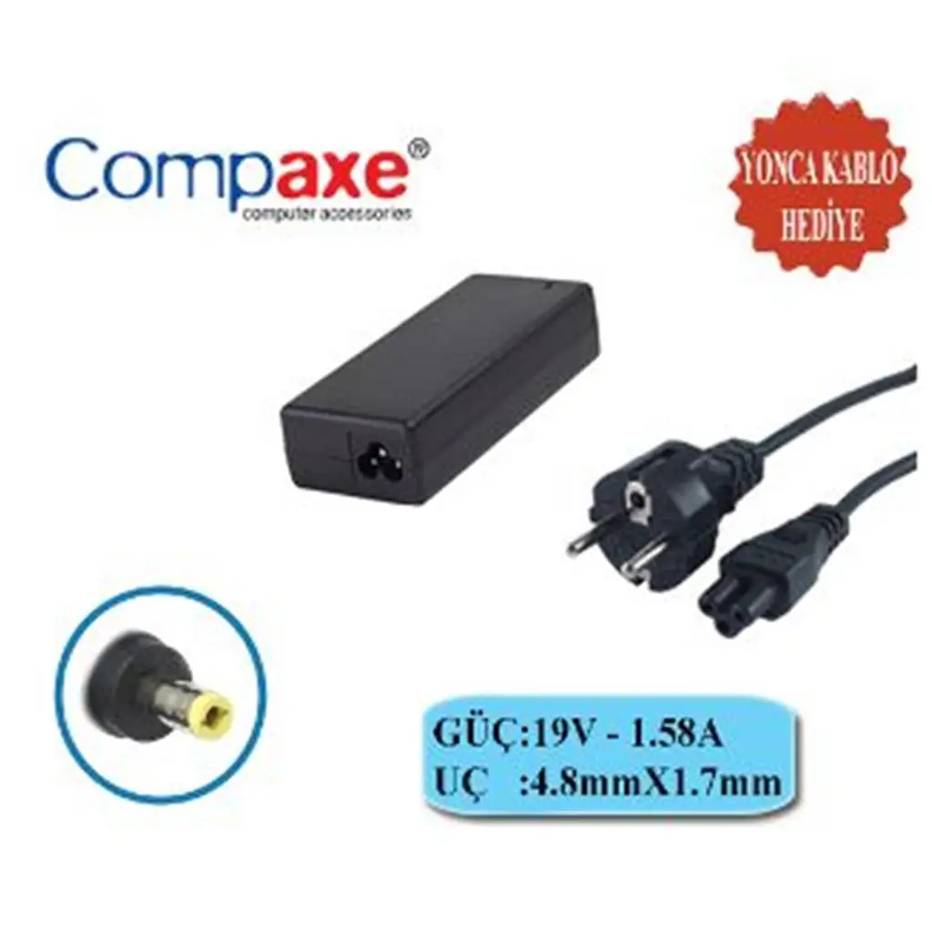 Compaxe CNH-158 Hp 30w 19v 1.58a 4.8 1.7 Notebook Adaptörü