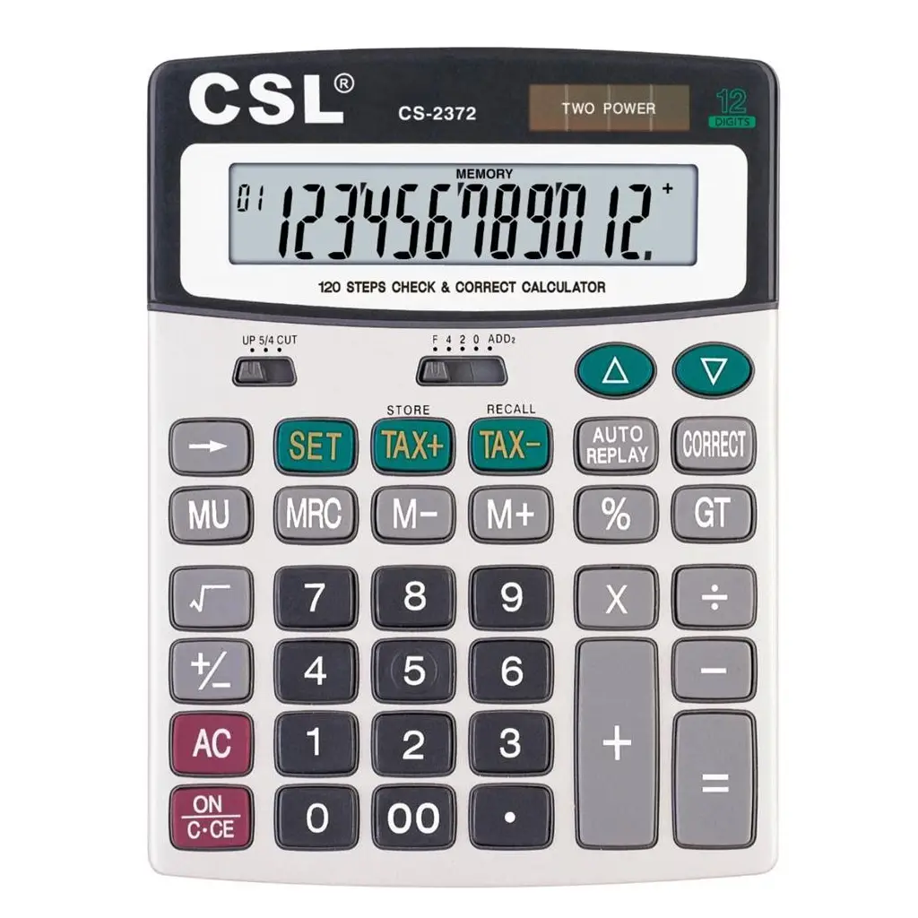 CSL CS-2372 12 Hane Masa Tipi İşlem Kontrollü Hesap Makinesi