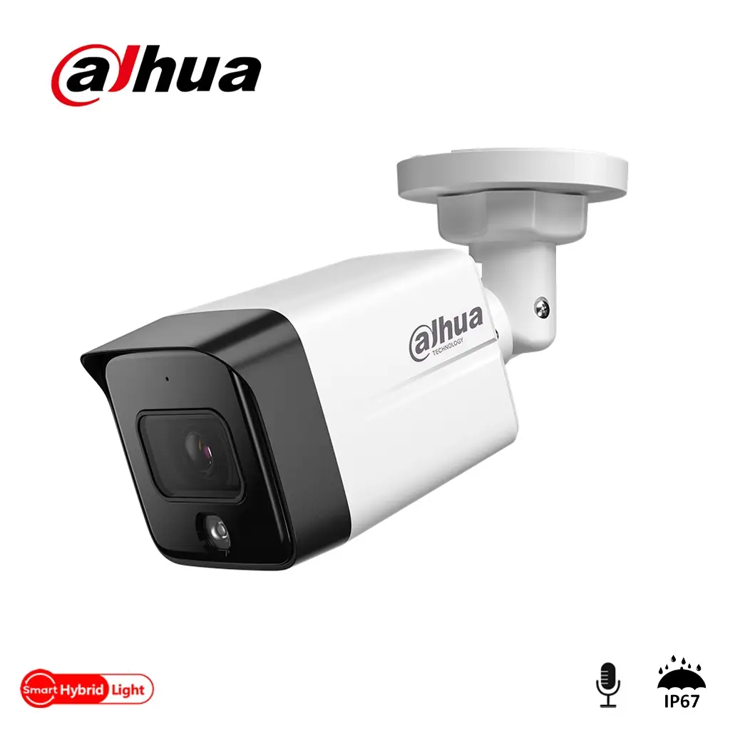 DAHUA IPC-HFW1239TC1-SA-IL-0360B, 2Mpix, 3,6mm Lens, SD Kart, Smart Dual Light, H265+, 30Mt Gece Görüşü, Dahili Mikrofon, IP67, PoE Bullet IP Kamera