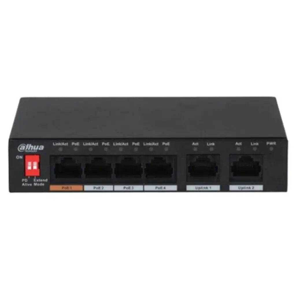 Dahua PFS3006-4ET-60 6 Port 10-100 (4 Poe + 2fe Uplınk Toplam 60W Poe)