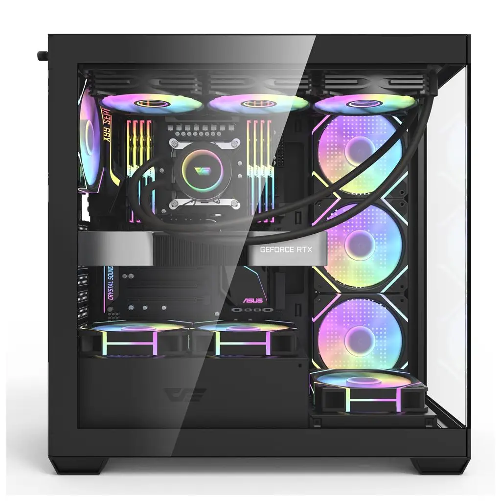 darkFlash DS900-B 650W 80+ Power Supply 4-12cm ARGB Fan Siyah Kasa
