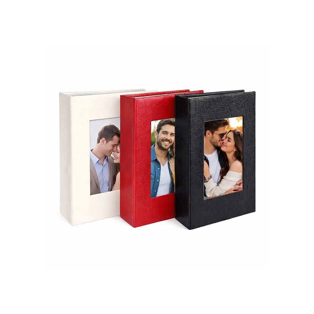 Deri 100'lük 15x21cm Pencereli Fotoğraf Albümü