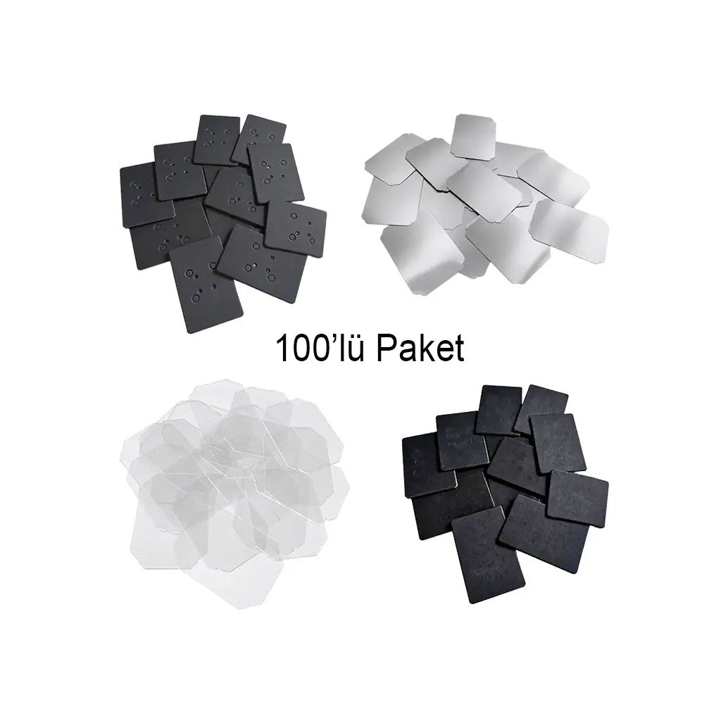 Dikdörtgen Magnetli Buton Malzeme Seti 80x53mm - 100 Adet