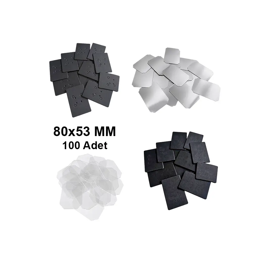 Dikdörtgen Magnetli Buton Malzeme Seti 80x53mm - 100 Adet
