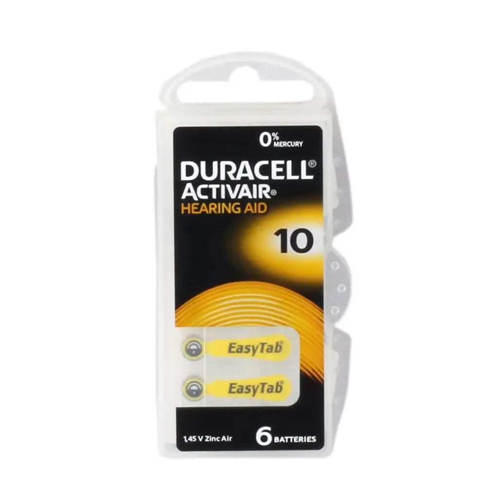 Duracell 10 Numara Düğme Kulaklık Pili İşitme Cihazı İçin 6'lı Paket