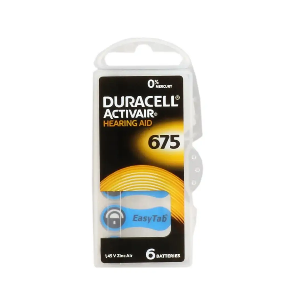Duracell 675 Numara Düğme Kulaklık Pili İşitme Cihazı İçin 6'lı Paket
