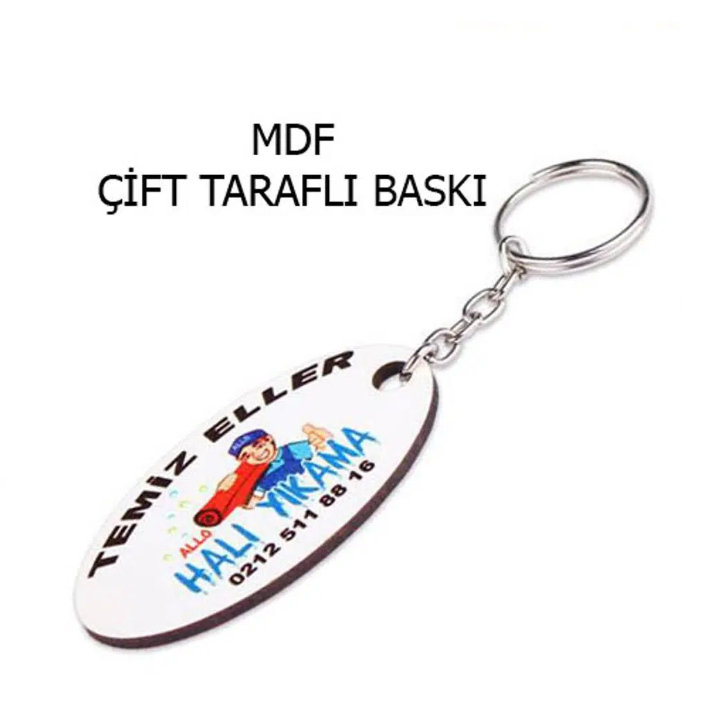 Eko.MDF Çift Taraflı Anahtarlık - Oval