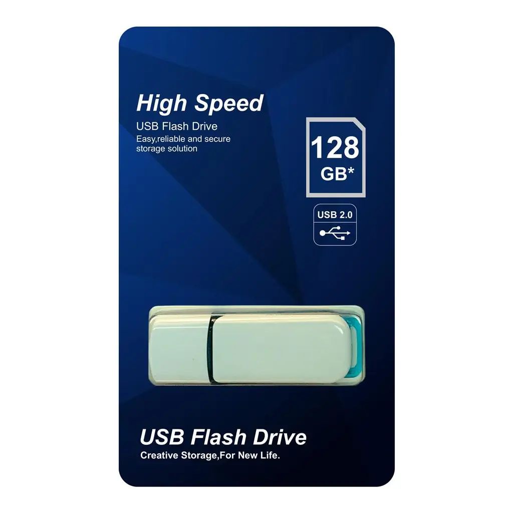 Elba 128GB Plastik Beyaz-Mavi 2.0 USB Flash Bellek