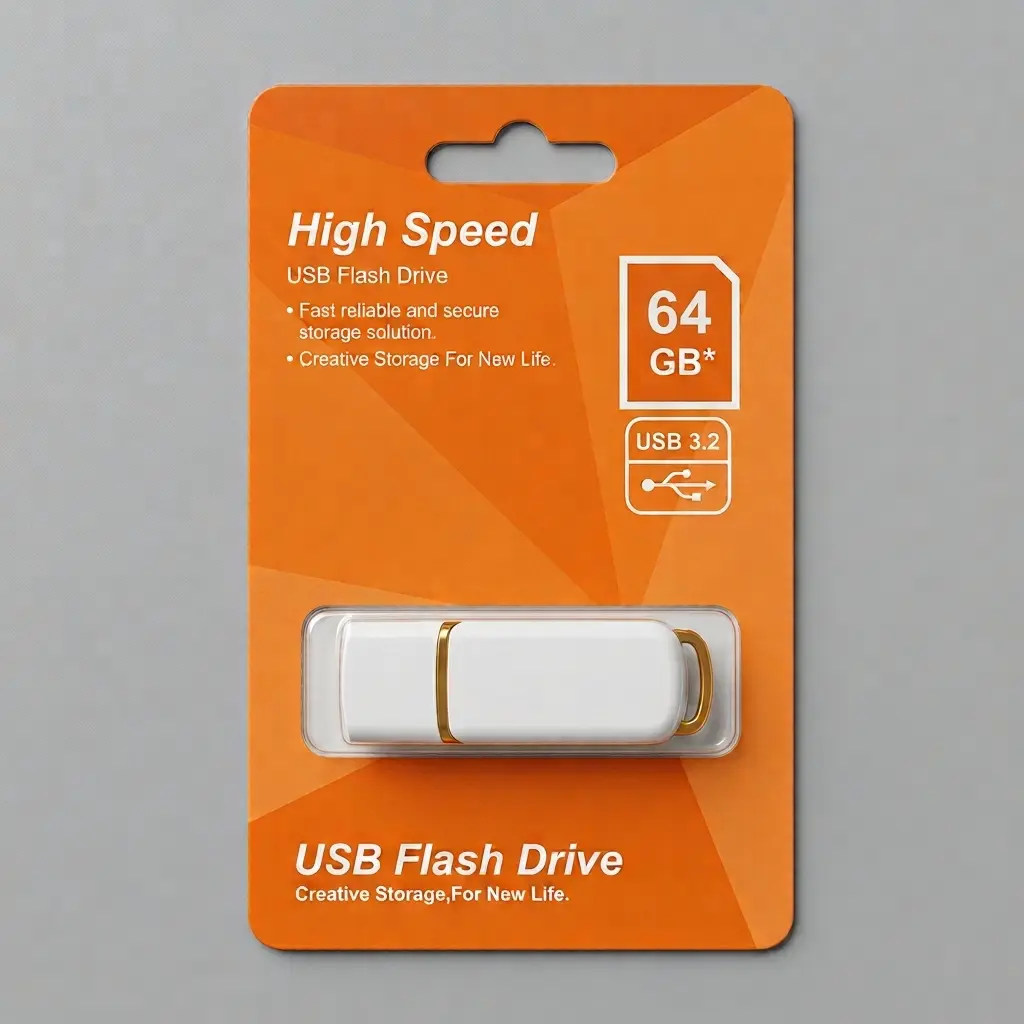 Elba 64GB Plastik Beyaz-Turuncu 3.2 USB Flash Bellek