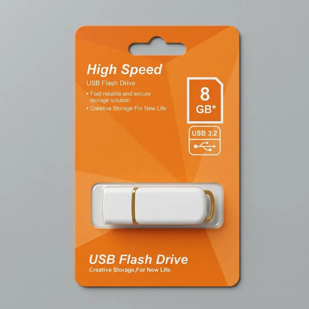 Elba 8GB Plastik Beyaz-Turuncu 3.2 USB Flash Bellek