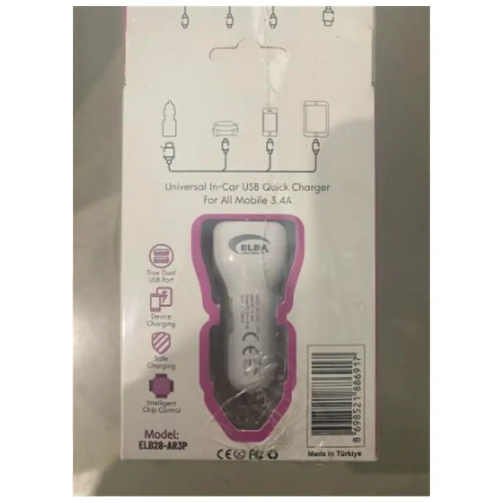 Elba ELB28-AR3P ELBA 3.4A 2USB ARAÇ BAŞLIK