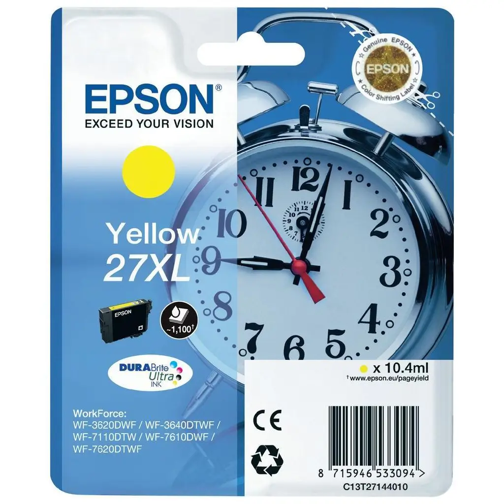 Epson 27XL Yellow Sarı Mürekkep Kartuş T27144012
