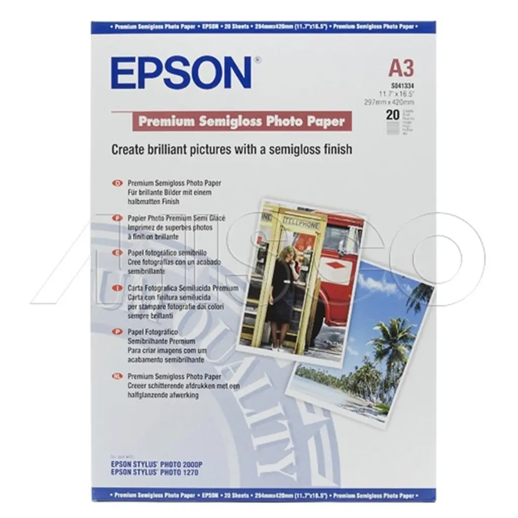 Epson A3 251Gram 20'li Premium Semigloss Fotoğraf Kağıdı S041334