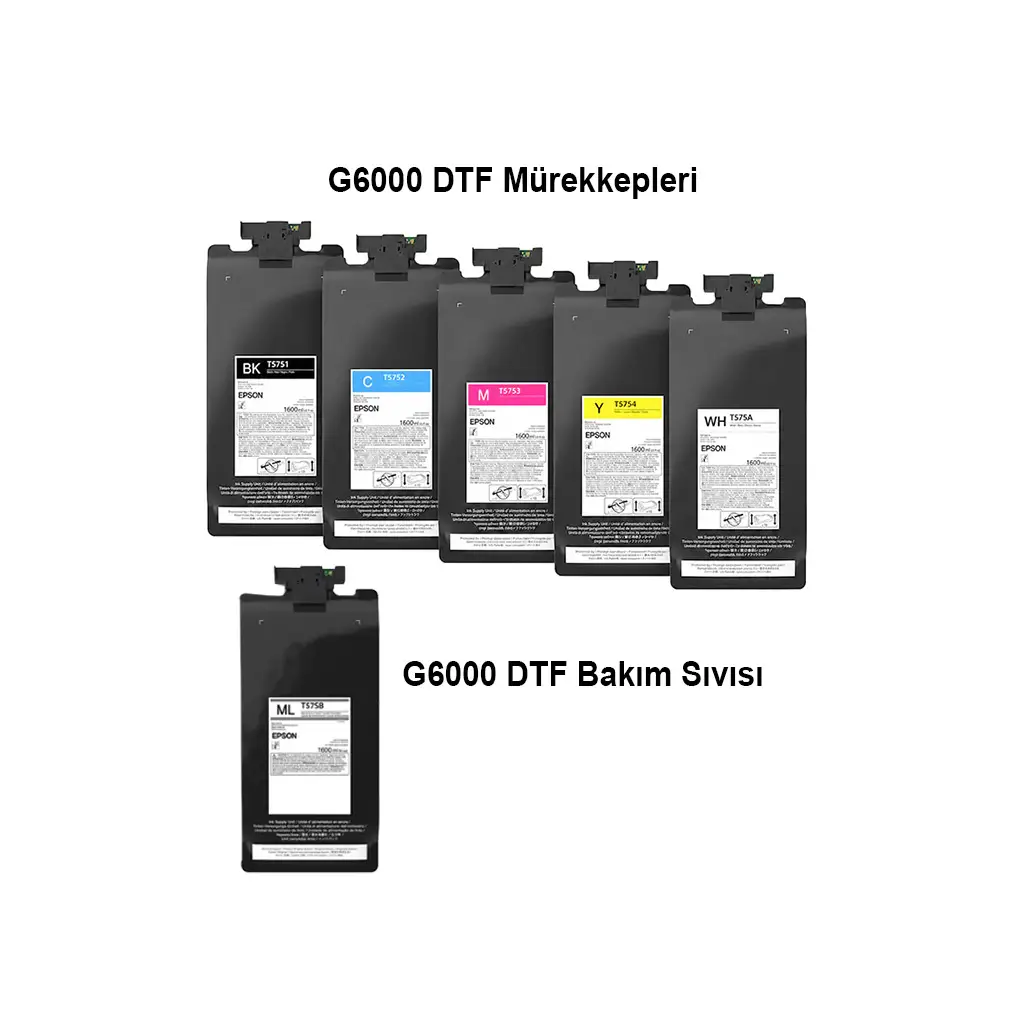 Epson G6000 DTF Mürekkepleri ve Bakım Sıvısı -1600ml