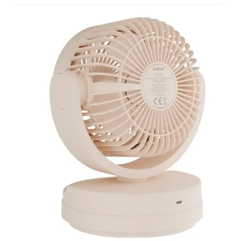 Everest EFN-509 Krem- Kahve 7 İnç 3 Kademeli 2100 RPM Hız Duvar Tıpı Ve Masaüstü Usb Fan