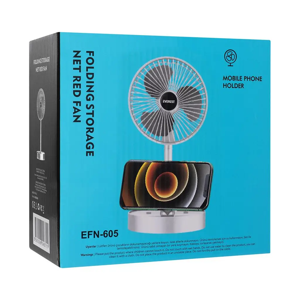 Everest EFN-605 Masaüstü Şarj Edilebilir Beyaz 800mAh Usb Fan