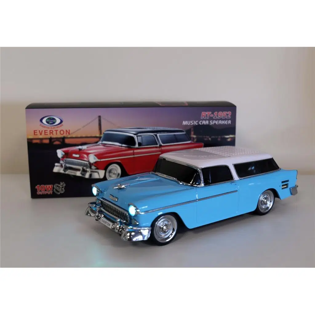 EVERTON RT-1952 Turkuaz Arabalı  Bluetooth Fm-Usb-Tf-Aux Şarjlı Nostaljik Radyo