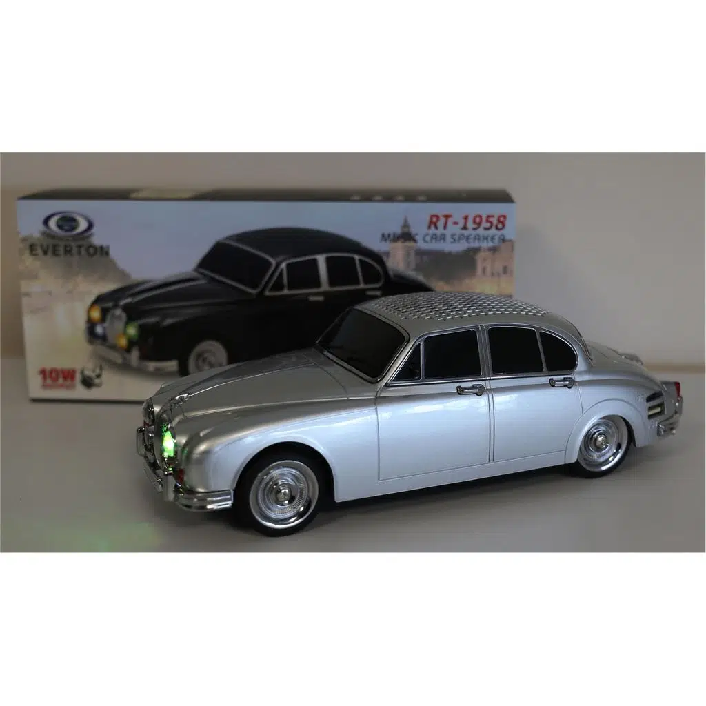 EVERTON RT-1958 Gümüş (Silver) Arabalı Bluetooth Fm-Usb-Tf-Aux Şarjlı Nostaljik Radyo