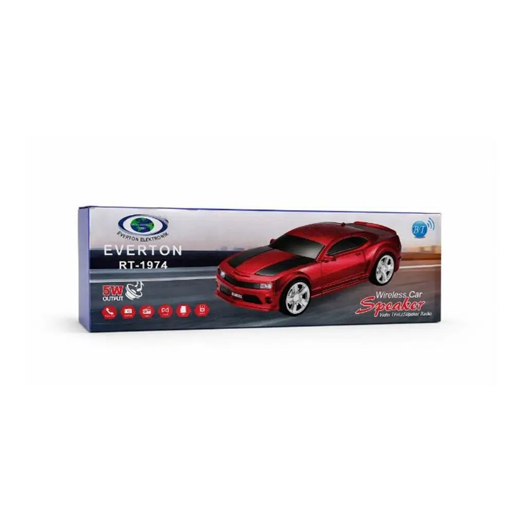 EVERTON RT-1974 Kırmızı Arabalı Bluetooth Fm-Usb-Tf-Aux Şarjlı Nostaljik Radyo
