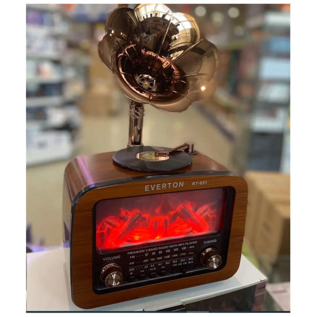 Everton Rt-651 -Usb-Tf-Am-Fm-Sw-Blue-Connect-Tws-Usb Şarj Nostaljik Radyo Alev Işıklı