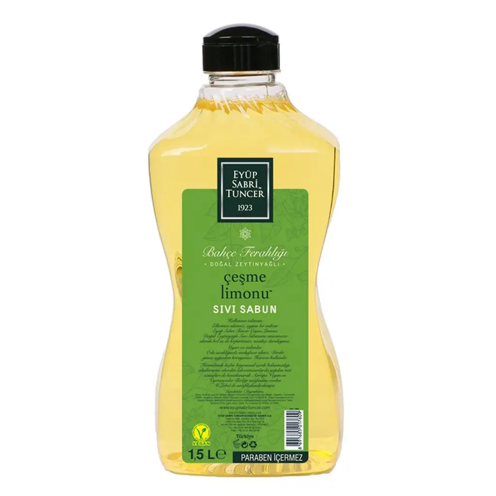 Eyüp Sabri Tuncer 1,5lt Çeşme Limonu Sıvı Sabun Doğal Zeytinyağlı