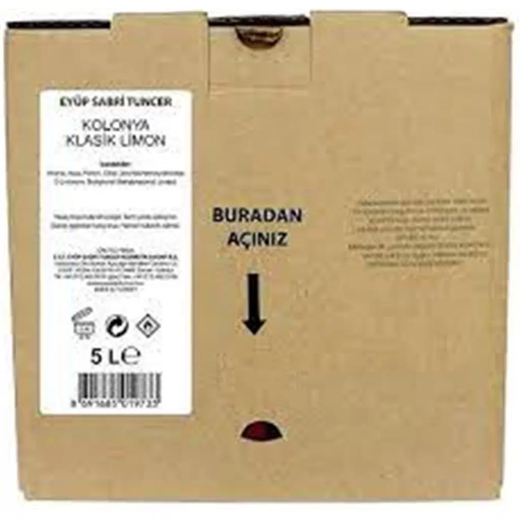 Eyüp Sabri Tuncer 5lt Limon  Kolonyası (5lt Bag IN Box Endüstriyel)