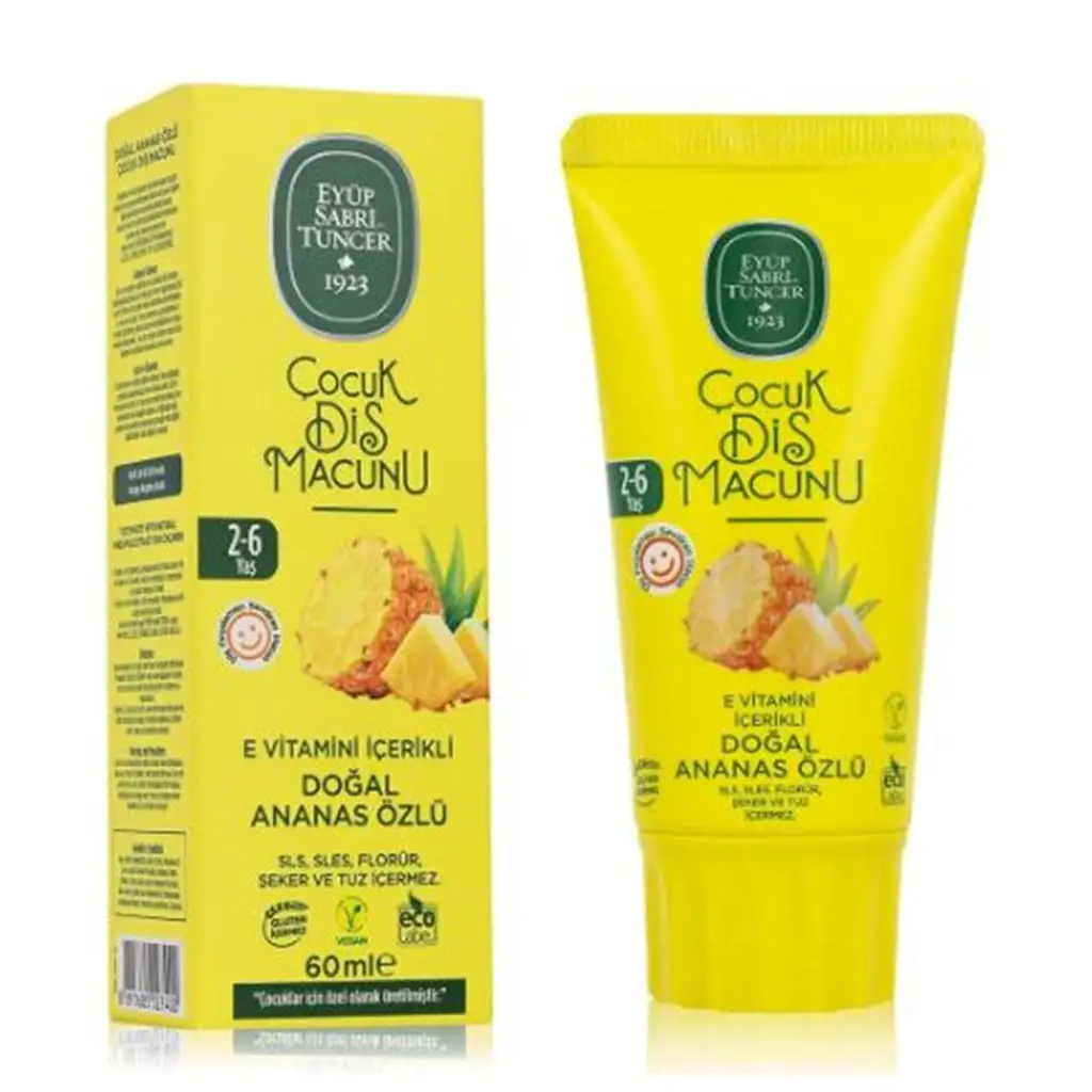 Eyüp Sabri Tuncer Doğal Ananas Özlü 2-6 Yaş Çocuk Diş Macunu 60 ml