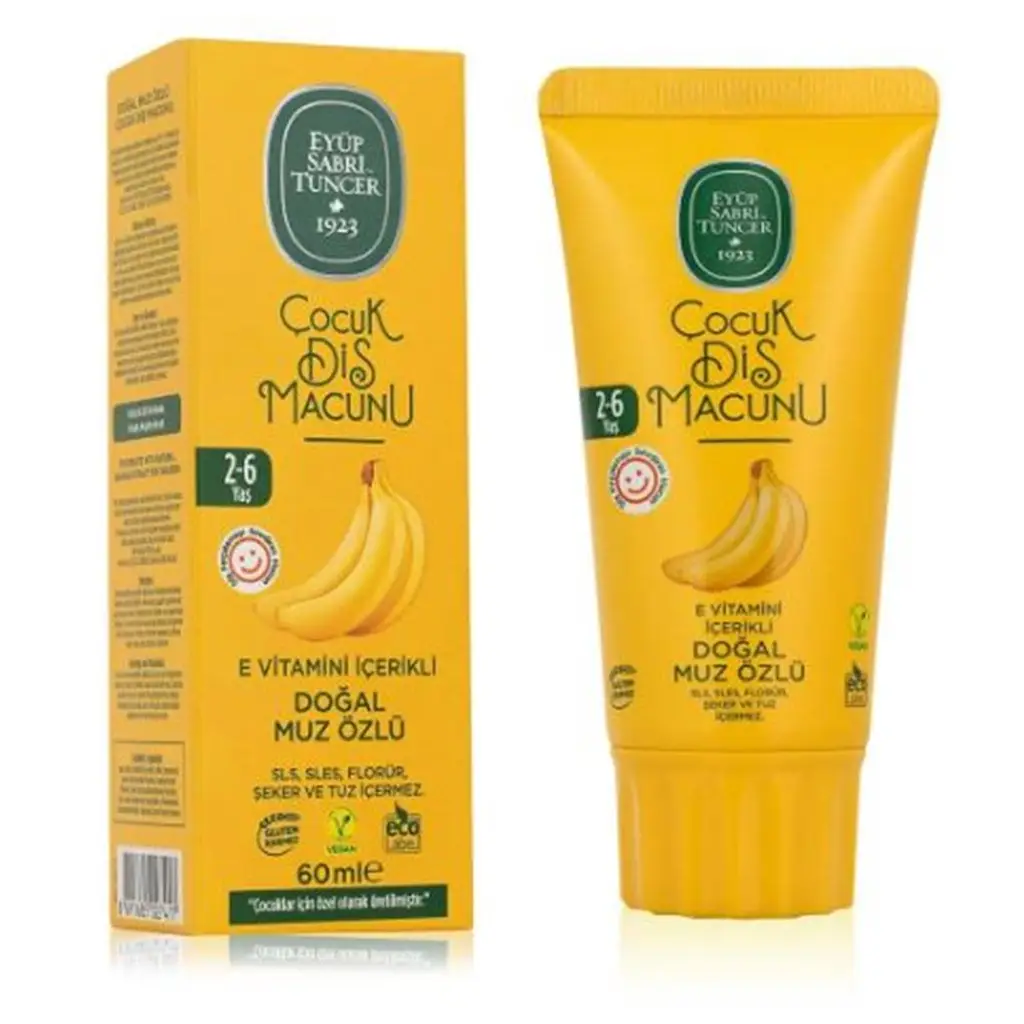 Eyüp Sabri Tuncer Doğal Muz Özlü 2-6 Yaş Çocuk Diş Macunu 60 ml