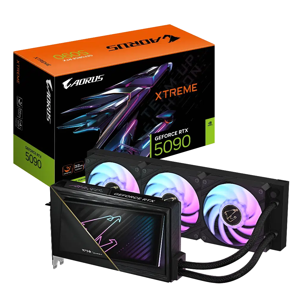 GIGABYTE GV-N5090AORUSX W-32GD, RTX5090, XTREME WATERFORCE, 32Gb, GDDR7, 512BIT, 3 Fanlı, 1xHDMI, 3xDP, GAMING Ekran KARTI