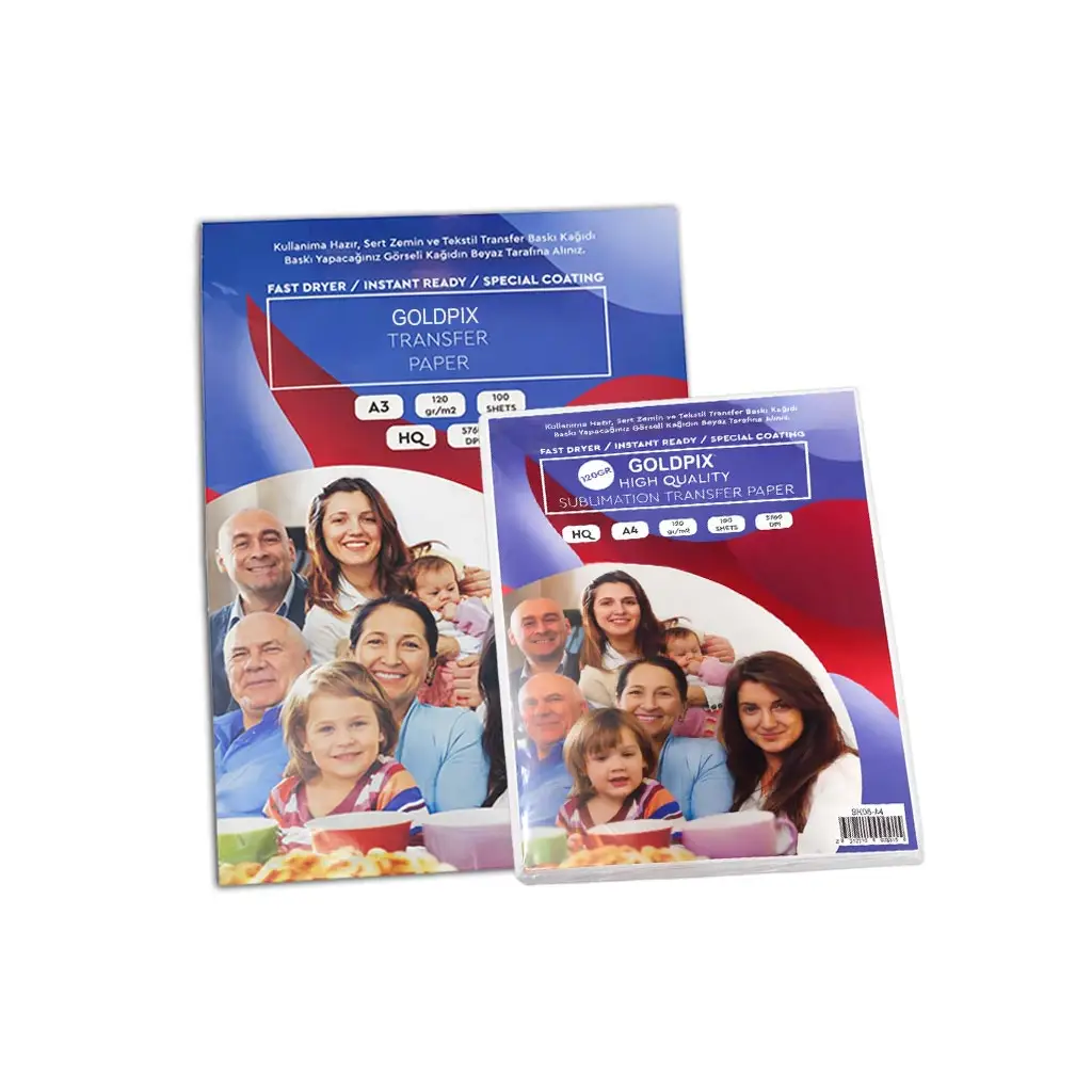 Goldpix A3 ve A4 Süblimasyon Transfer Baskı Kağıtları - 120gr